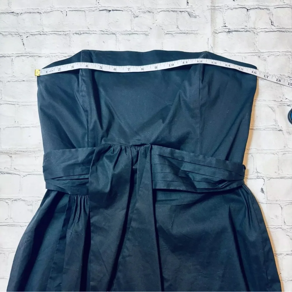 NWT Banana Republic Strapless Dress Women's 8 Back Slit Cotton Blend Black - Picture 7 of 11